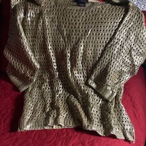 Metallic gold knitted sweater